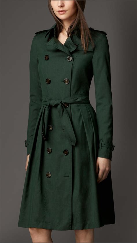 burberry trenchcoat green|burberry pleated trench coat.